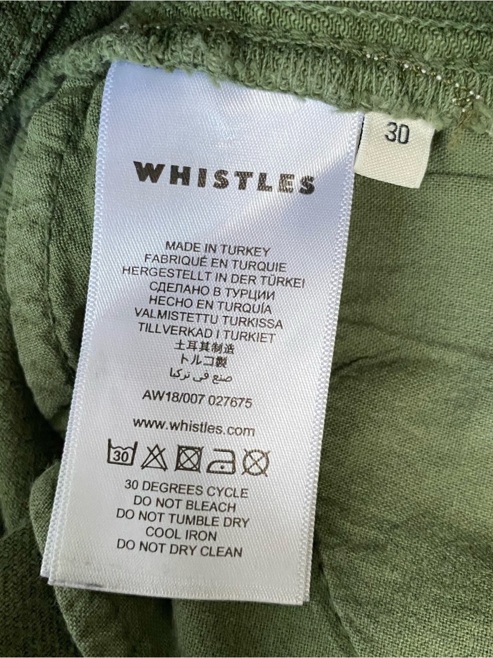 Whistles Olive Green Barrel Jeans - Picture 7 of 7